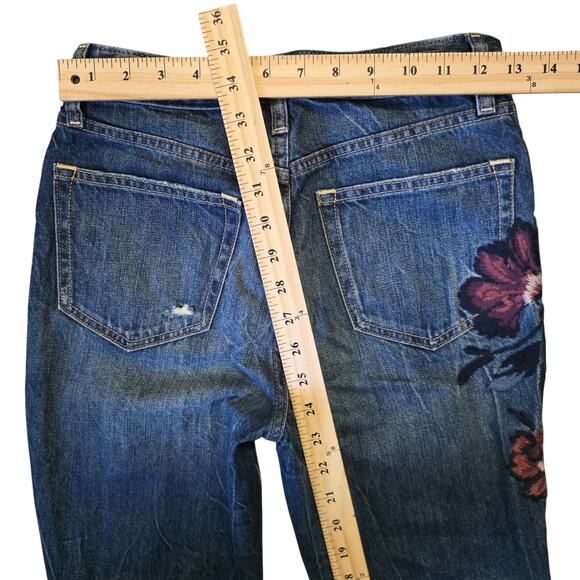 Abercrombie & Fitch Annie High Rise Jeans Women’s 24 Short Distressed Floral - Picture 5 of 8